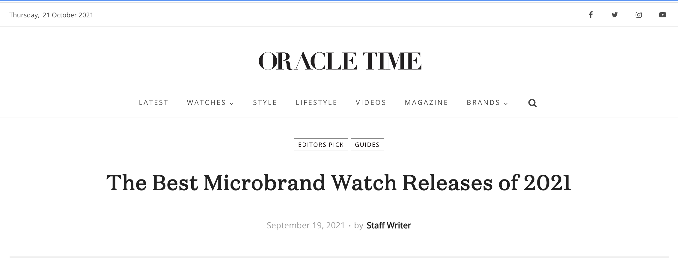 Oracle Time - The Best Microbrand Watch Releases of 2021