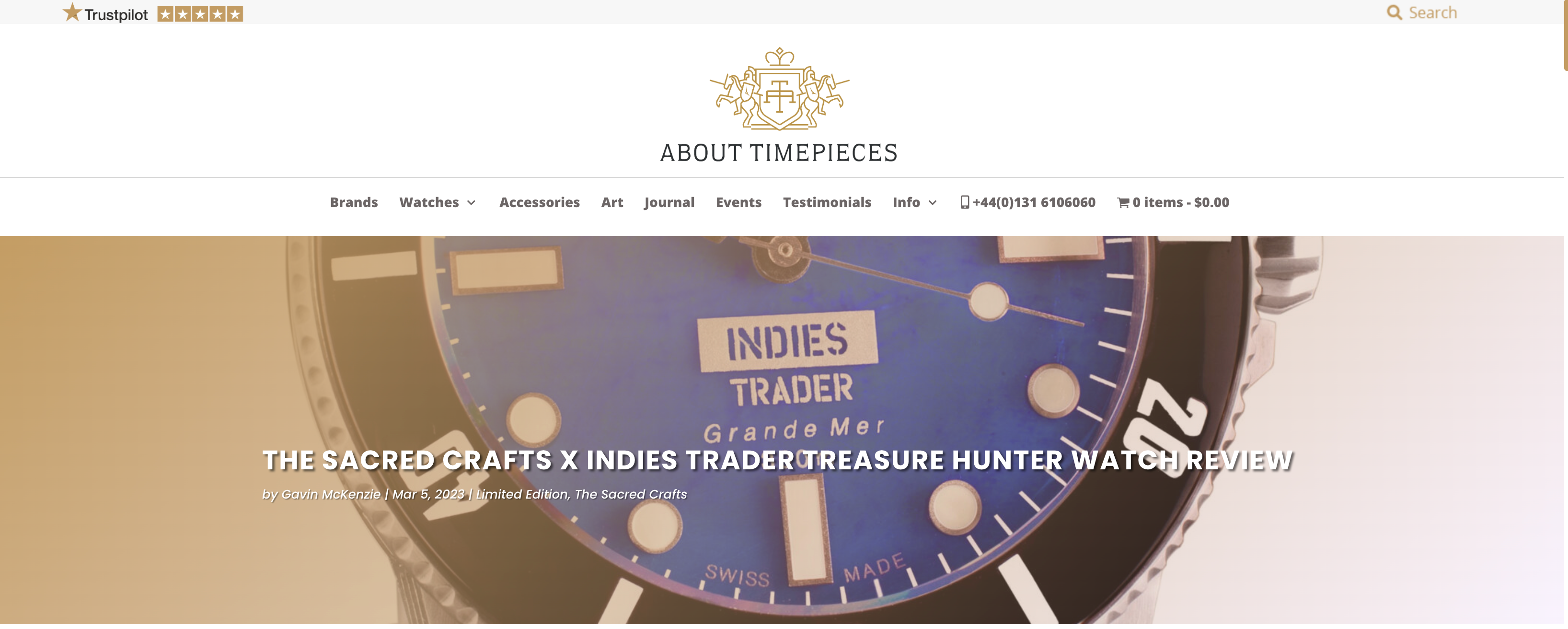 Indies Trader x TSC Reviewed On About Timepieces